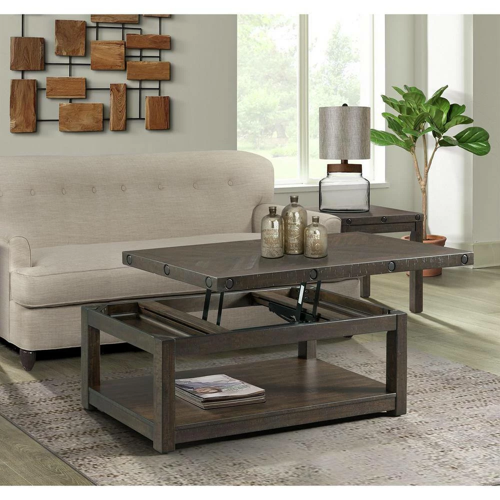 Top 10 ๐ Rio 48 in. Gray Charcoal Rectangle Wood Coffee Table with Lift Top by Picket House Furnishings ๐ - Image 8
