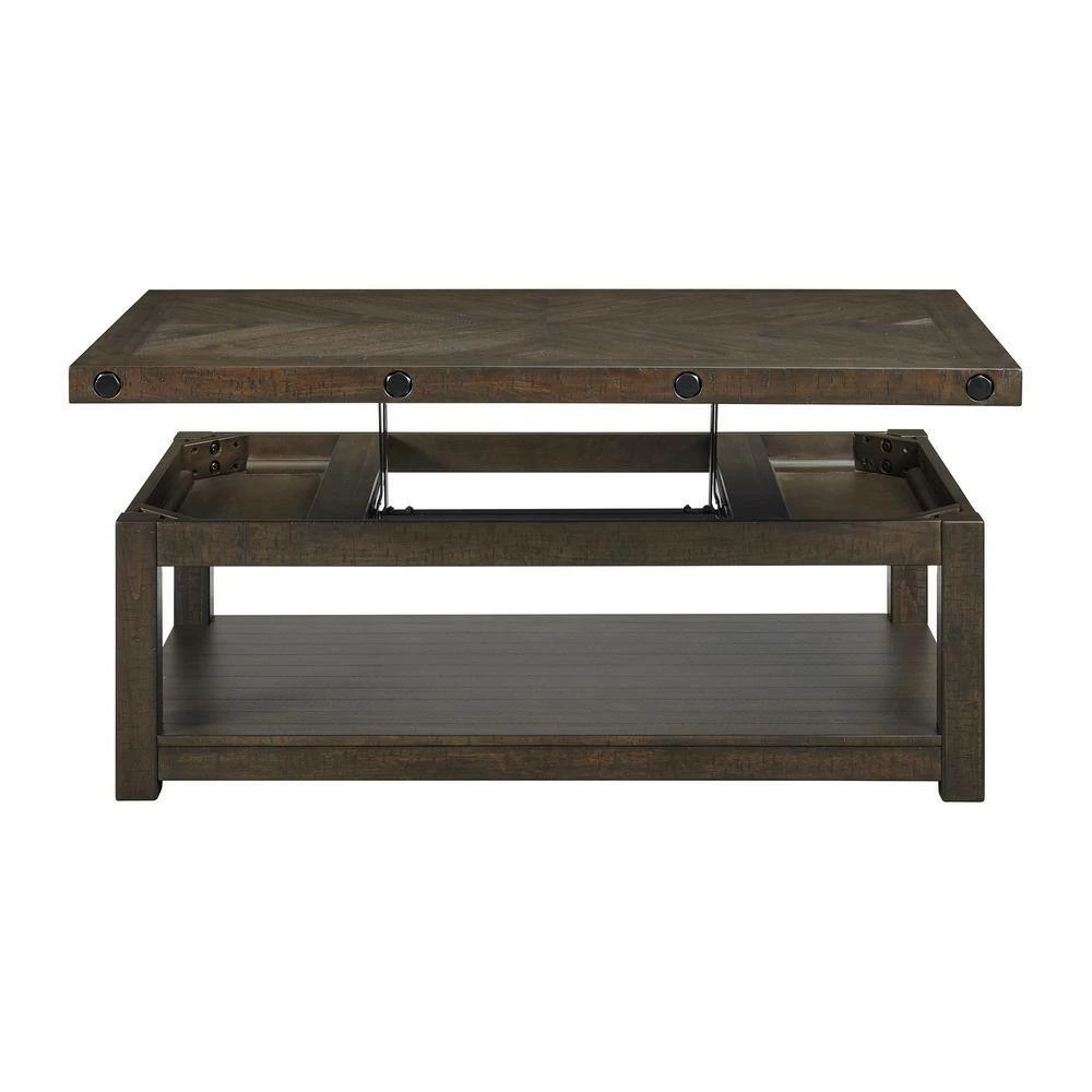 Top 10 ๐ Rio 48 in. Gray Charcoal Rectangle Wood Coffee Table with Lift Top by Picket House Furnishings ๐ - Image 3