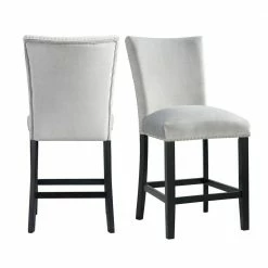 Best Sale ✔️ Celine Gray Velvet Counter Height Chair Set by Picket House Furnishings ⭐