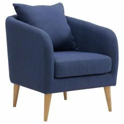 Outlet ❤️ Zoe Accent Arm Chair with Wooden Legs in Blue by Picket House Furnishings 🎉