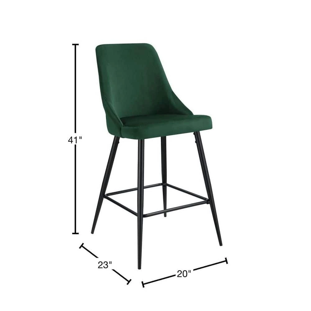 Best deal 🤩 Ziva 27 in. Emerald High Back Metal Bar Stool (Set of 2) by Picket House Furnishings 👍 - Image 3
