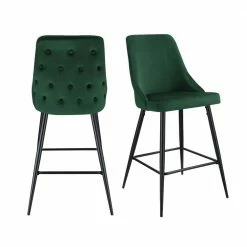Best deal 🤩 Ziva 27 in. Emerald High Back Metal Bar Stool (Set of 2) by Picket House Furnishings 👍