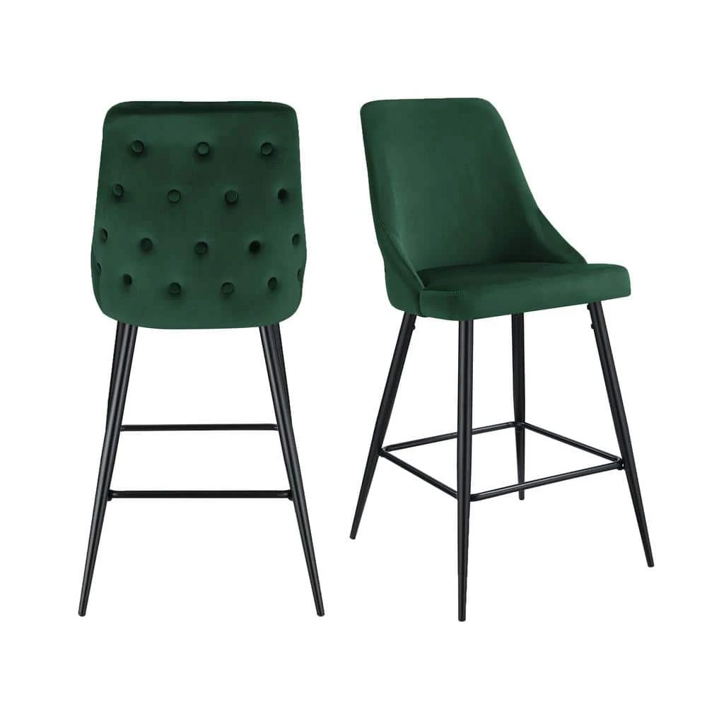 Best deal 🤩 Ziva 27 in. Emerald High Back Metal Bar Stool (Set of 2) by Picket House Furnishings 👍