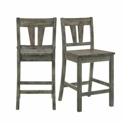 Budget 🔥 Grayson 24 in. High Back Counter Side Chair Set with Wooden Seat (Set of 2) by Picket House Furnishings 😀