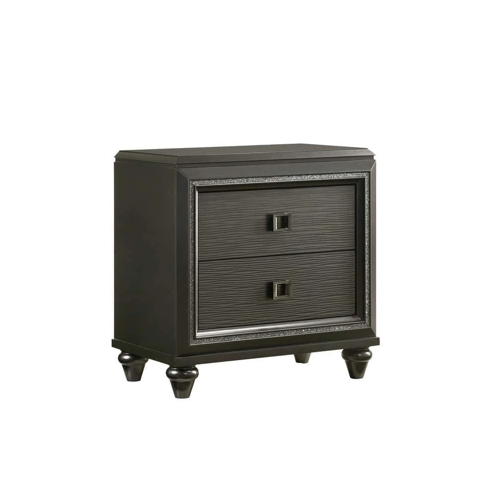 Discount โจ Faris 28 in. H x 27 in. W x 17 in. D 2-Drawer Nightstand in Black by Picket House Furnishings ๐งจ