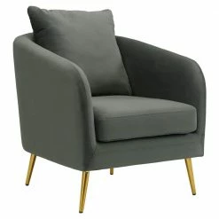 Deals 😍 Zuri Accent Arm Chair with Gold Legs in Gun Metal by Picket House Furnishings ⌛