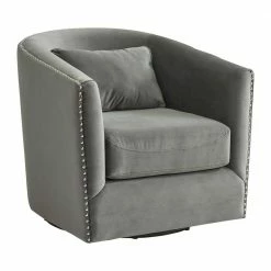 New 💯 Alba Gun Metal Swivel Chair by Picket House Furnishings 👍