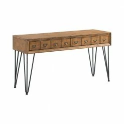Best reviews of 🤩 Tanner 54 in. Light Walnut Standard Rectangle Wood Console Table with Drawers by Picket House Furnishings 💯