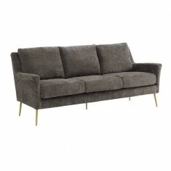 Cheapest ✔️ Lincoln 78 in. Cocoa 3-Seater Sofa with Gold Legs by Picket House Furnishings 🔥