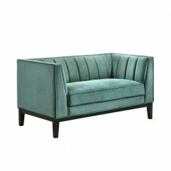 Outlet โค๏ธ Calabasas 60 in. Light Green Polyester 2-Seater Loveseat by Picket House Furnishings โค๏ธ