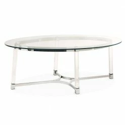 Brand new 🔔 Sophia 52 in. Clear Large Oval Glass Coffee Table by Picket House Furnishings ⌛