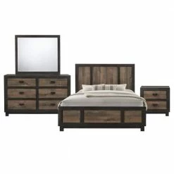 Best Sale 🛒 Harrison 4-Piece Walnut Queen Panel Bedroom Set by Picket House Furnishings ✔️