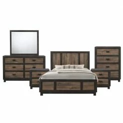 Best Pirce 🛒 Harrison 6-Piece Walnut Queen Panel Bedroom Set by Picket House Furnishings 🎉