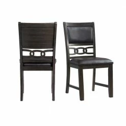 Hot Sale 🛒 Taylor Standard Height Faux Leather Side Chair Set in Walnut by Picket House Furnishings 😍