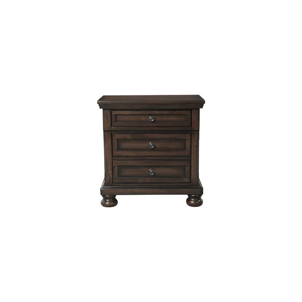 Flash Sale ๐งจ Kingsley 3-Drawer Nightstand w/ USB in Walnut by Picket House Furnishings ๐