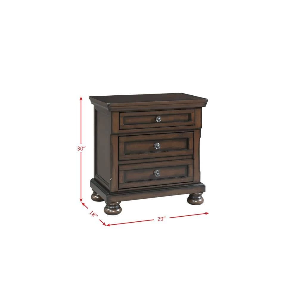 Flash Sale ๐งจ Kingsley 3-Drawer Nightstand w/ USB in Walnut by Picket House Furnishings ๐ - Image 8
