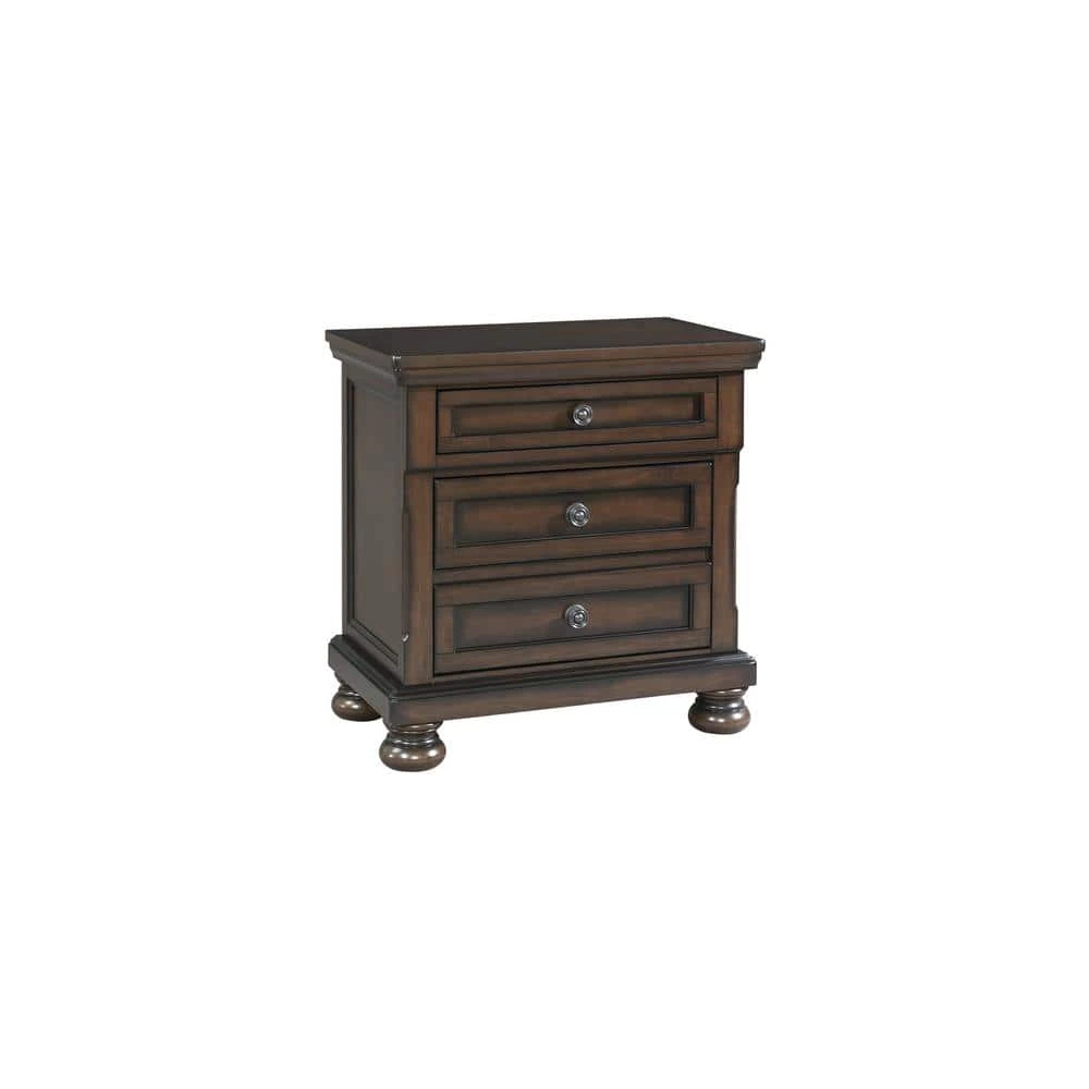 Flash Sale ๐งจ Kingsley 3-Drawer Nightstand w/ USB in Walnut by Picket House Furnishings ๐ - Image 3