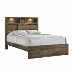 Buy 🤩 Beckett Walnut King Bookcase Panel Bed with Bluetooth by Picket House Furnishings 😍