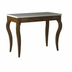 Coupon 😉 Melony 39 in. Rectangle White with Marble 1 Drawer Computer Desk by Picket House Furnishings 👏