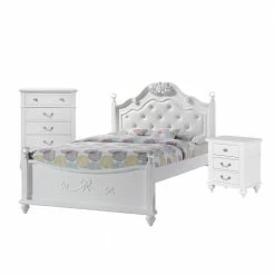 Wholesale 😀 Annie 3-Piece White Full Platform Bedroom Set by Picket House Furnishings 😀