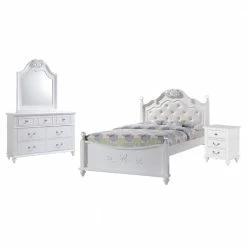 Buy 🤩 Annie 4-Piece White Full Platform Bedroom Set by Picket House Furnishings 👍