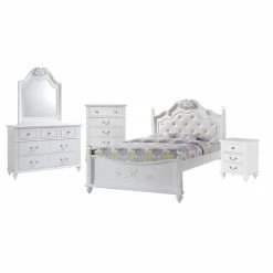 Hot Sale ✔️ Annie 5-Piece White Full Platform Bedroom Set by Picket House Furnishings 🛒