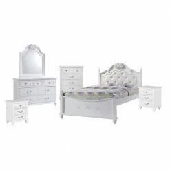 Flash Sale 🛒 Annie 6-Piece White Full Platform Bedroom Set by Picket House Furnishings 🌟