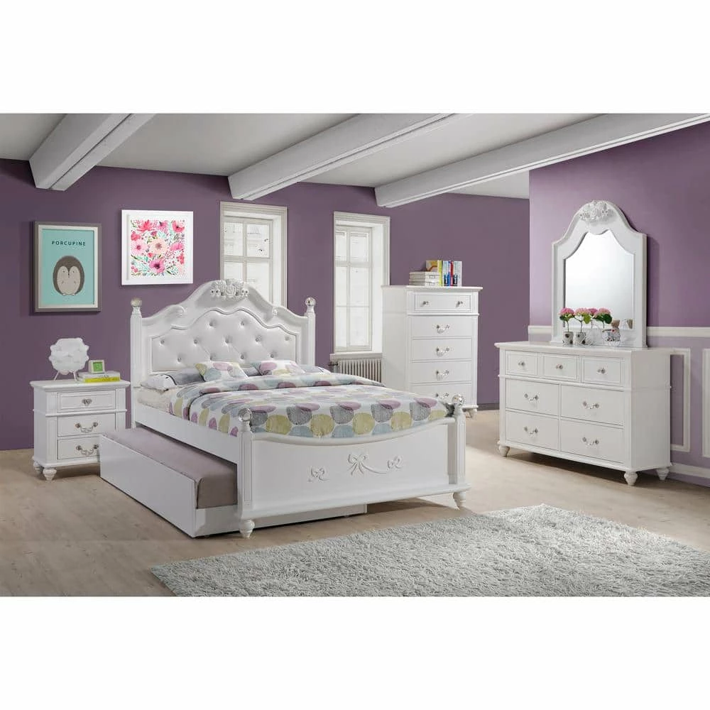 Outlet 😀 Annie 3-Piece White Full Platform Bedroom Set with Storage Trundle by Picket House Furnishings ✔️ - Image 8