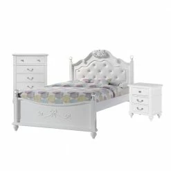 Outlet ๐ Annie 3-Piece White Full Platform Bedroom Set with Storage Trundle by Picket House Furnishings โ๏ธ