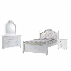 Budget 😍 Annie 4-Piece White Full Platform Bedroom Set with Storage Trundle by Picket House Furnishings 💯