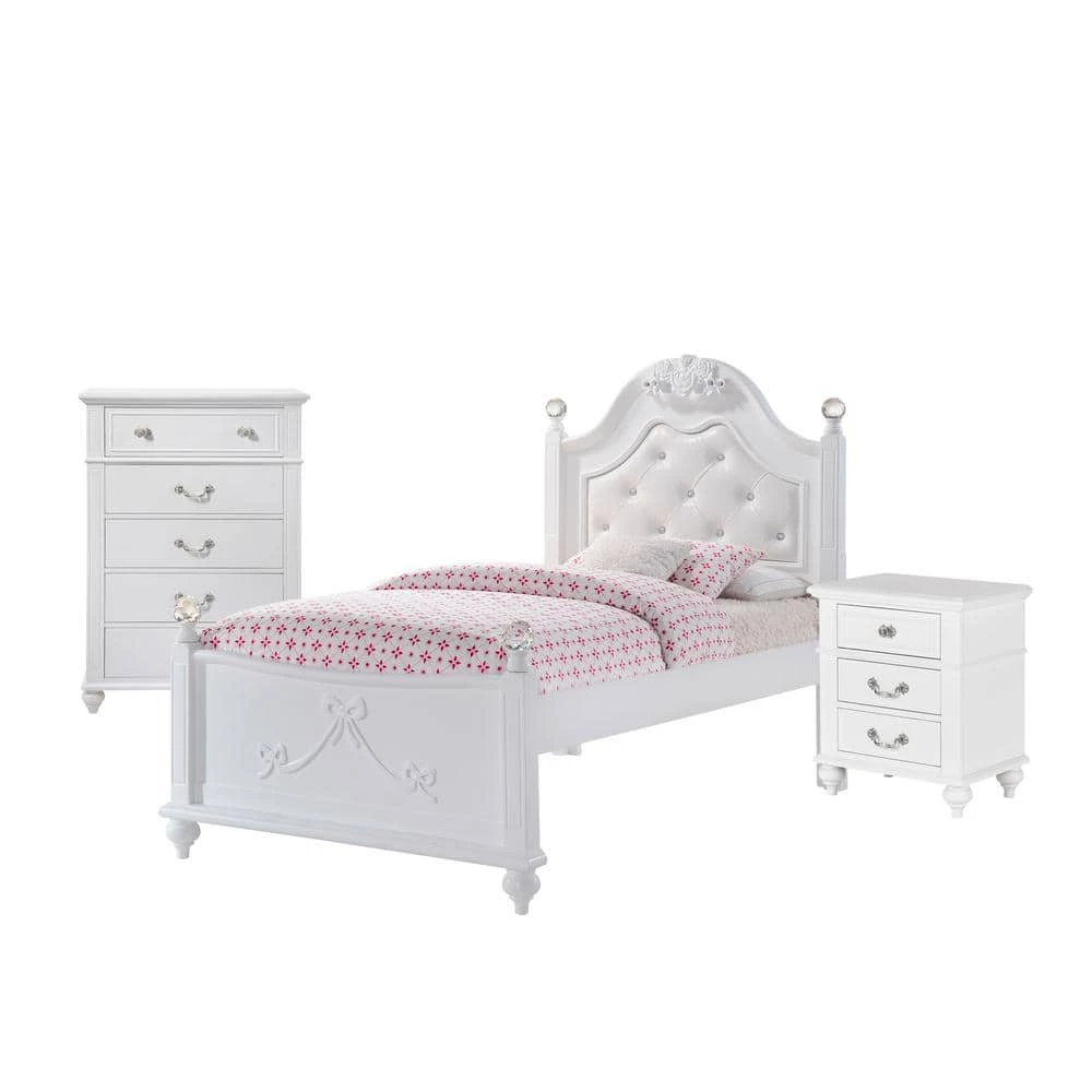 Top 10 ๐ Annie 3-Piece White Twin Platform Bedroom Set by Picket House Furnishings ๐งจ