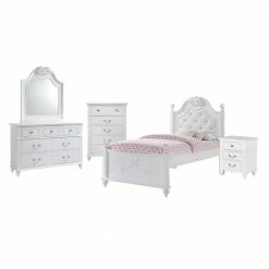 Best reviews of 🎉 Annie 5-Piece White Twin Platform Bedroom Set by Picket House Furnishings ✔️
