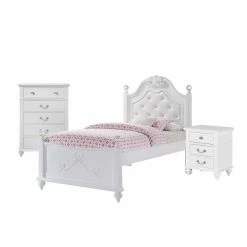 Coupon 🎁 Annie 3-Piece White Twin Platform Bedroom Set with Storage Trundle by Picket House Furnishings ✨
