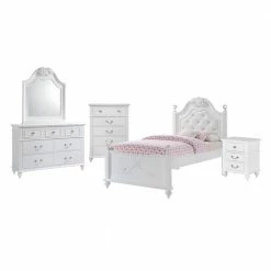 New 😀 Annie 5-Piece White Twin Platform Bedroom Set with Storage Trundle by Picket House Furnishings 🌟