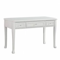 Coupon ⭐ 48 in. Rectangular White 3 Drawer Writing Desk with Built-In Storage by Picket House Furnishings 👍